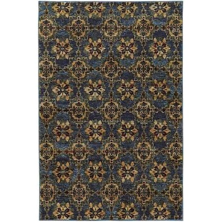 Oriental Weavers 2 x 12 ft. 6 in. Andorra Area Rug, Blue and Gold A6883C076365ST